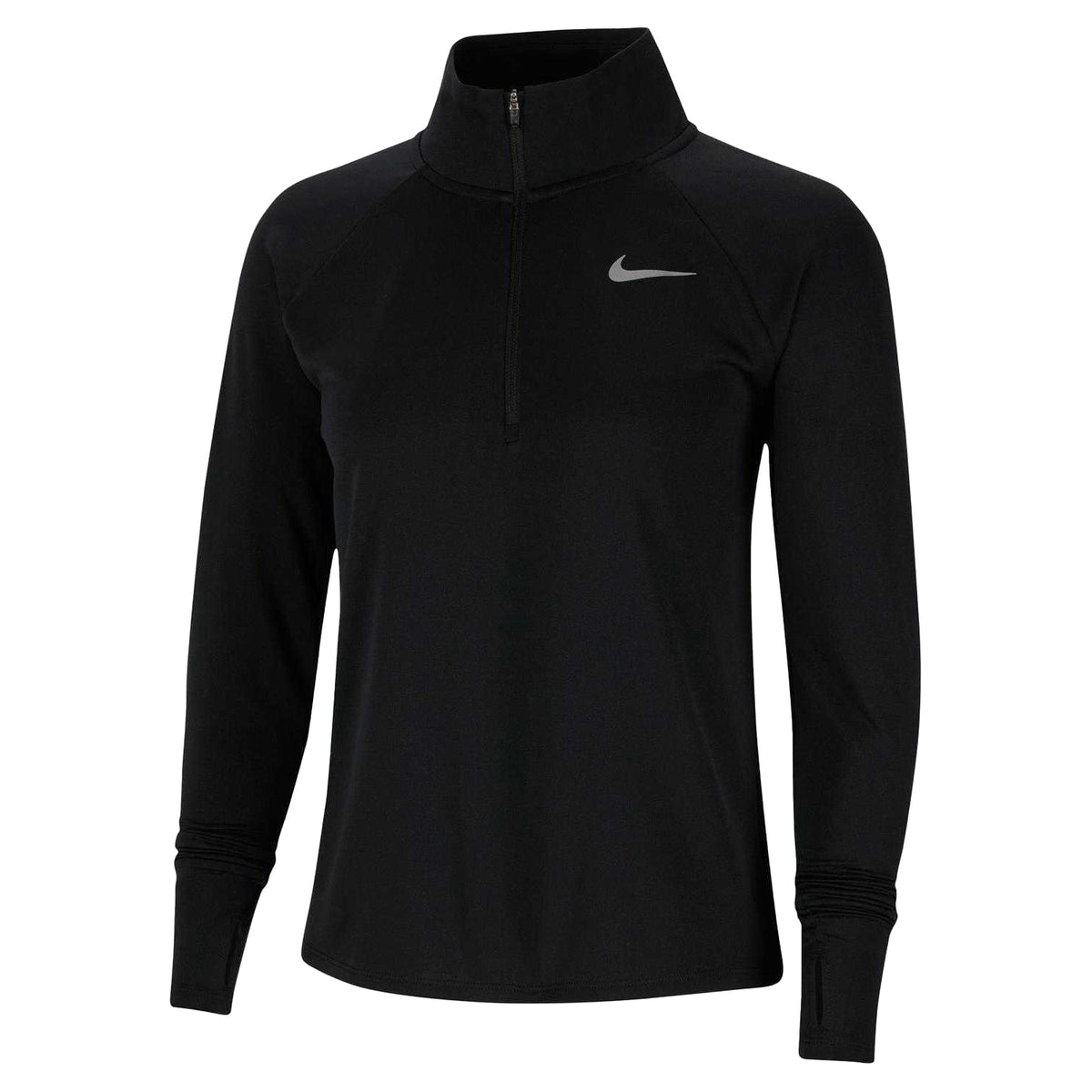 Black - Front - Nike Womens-Ladies Swoosh Long-Sleeved Running Top