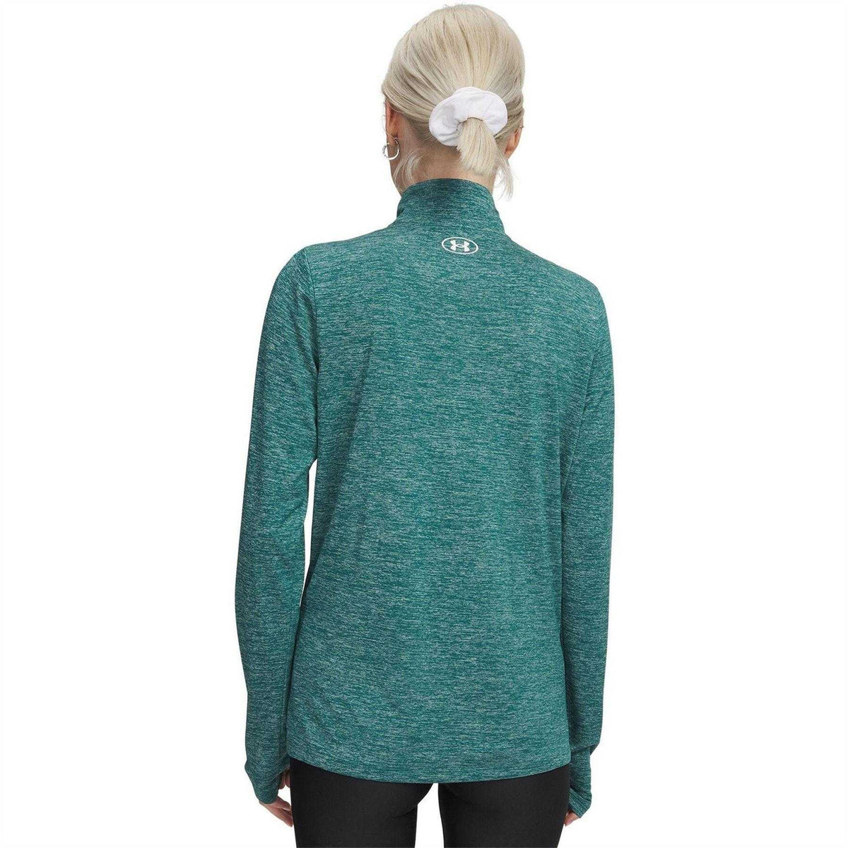 Green - Back - Under Armour Womens-Ladies Tech Textured Half Zip Top