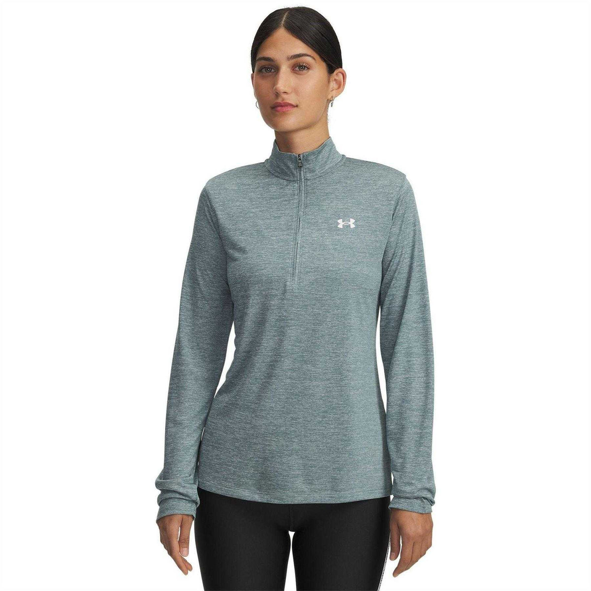 Jasper - Front - Under Armour Womens-Ladies Tech Textured Half Zip Top