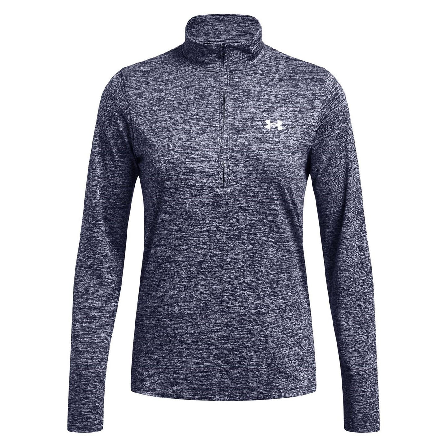 Midnight Navy - Front - Under Armour Womens-Ladies Tech Textured Half Zip Top
