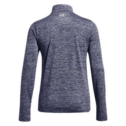 Midnight Navy - Back - Under Armour Womens-Ladies Tech Textured Half Zip Top