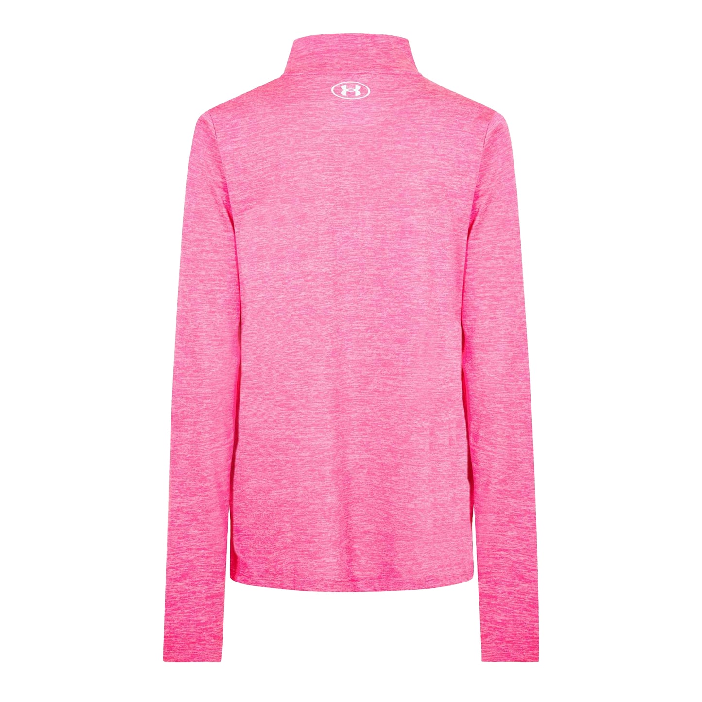 Super Pink-White Heather - Back - Under Armour Womens-Ladies Tech Textured Half Zip Top