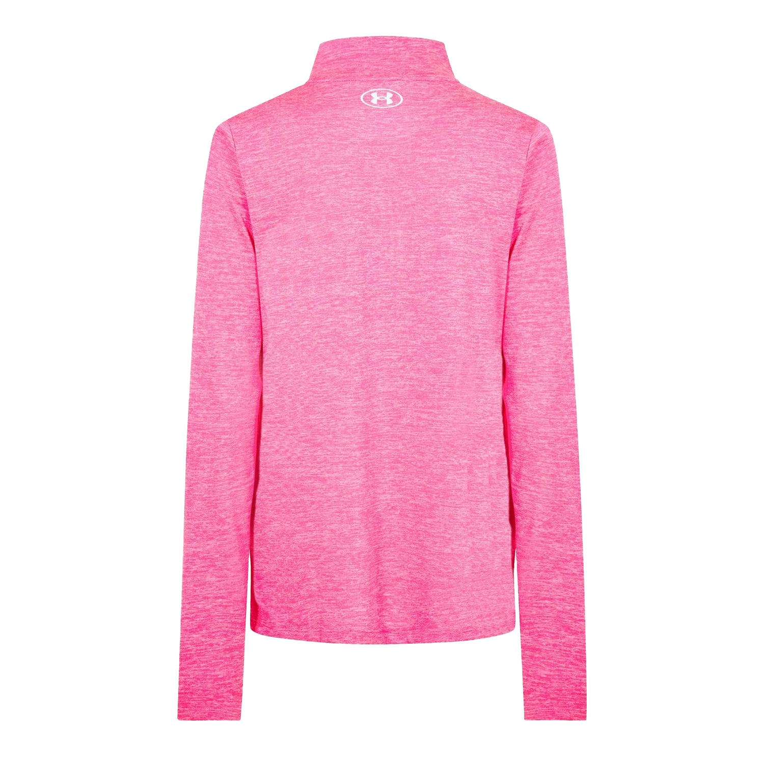Super Pink-White Heather - Back - Under Armour Womens-Ladies Tech Textured Half Zip Top