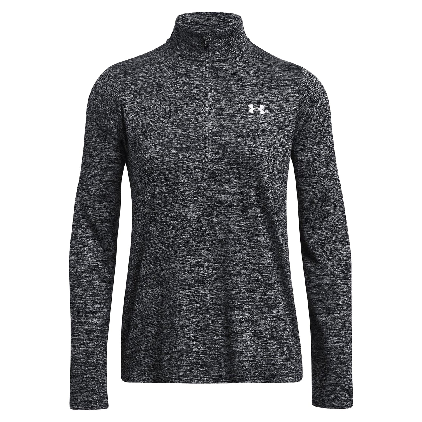 Black Twist - Front - Under Armour Womens-Ladies Tech Textured Half Zip Top