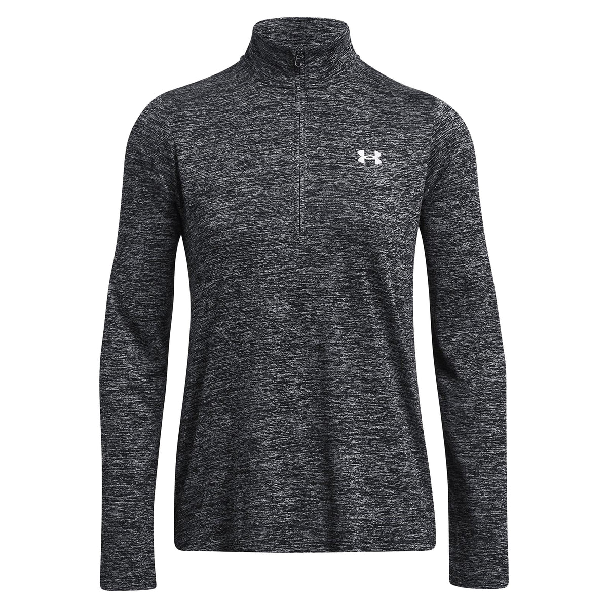 Black Twist - Front - Under Armour Womens-Ladies Tech Textured Half Zip Top