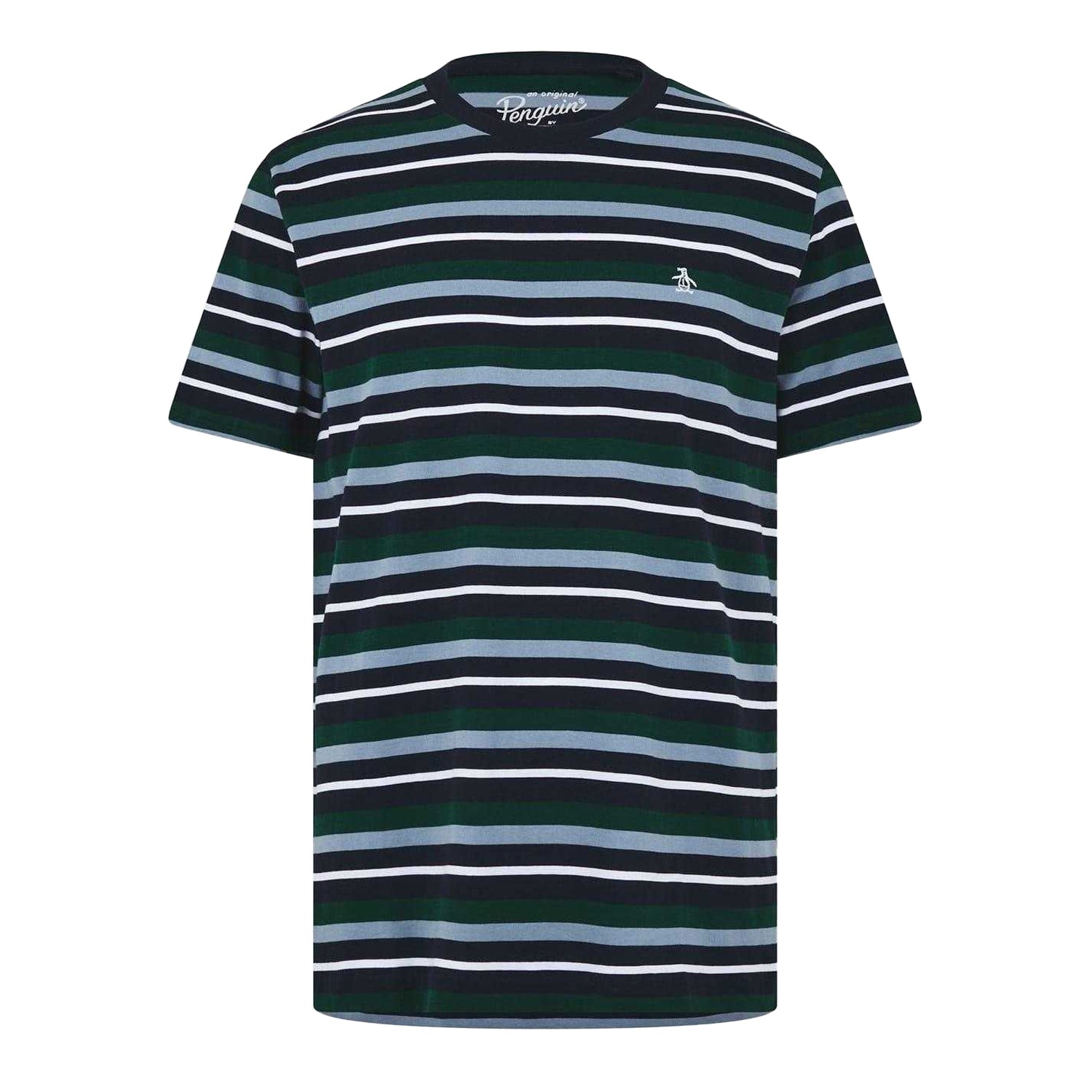 Yale Blue - Front - Original Penguin Mens 4 Stripes T-Shirt