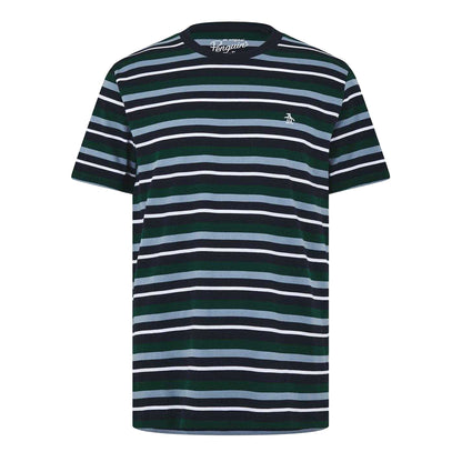 Yale Blue - Front - Original Penguin Mens 4 Stripes T-Shirt