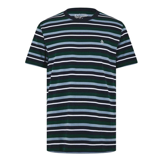 Yale Blue - Front - Original Penguin Mens 4 Stripes T-Shirt