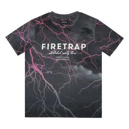 Light Pink - Front - Firetrap Boys Sub All-Over Print T-Shirt