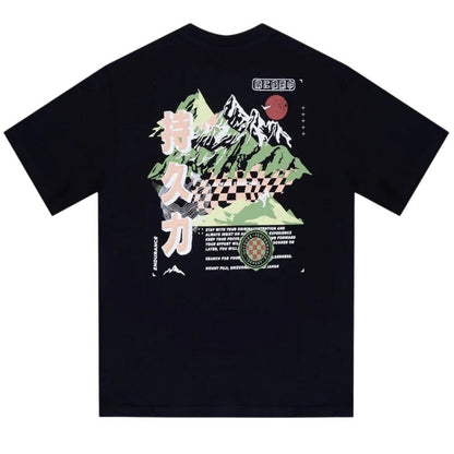 Black-Green - Side - Firetrap Childrens-Kids Japan Crew Graphic Print T-Shirt (Pack of 2)