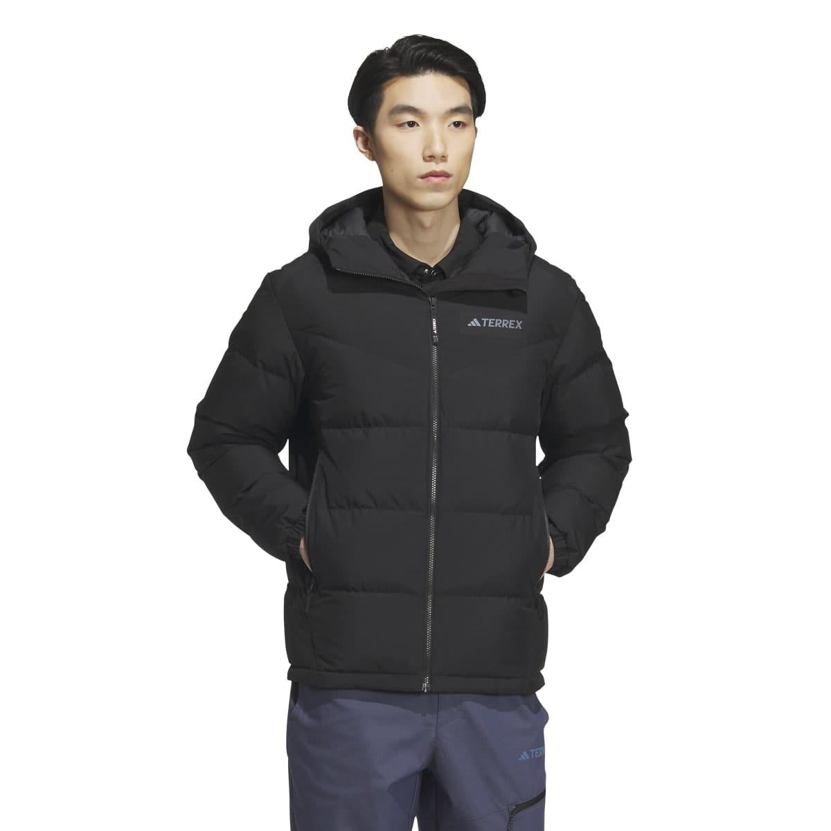 Black - Front - Adidas Mens Terrex Goose Down Jacket