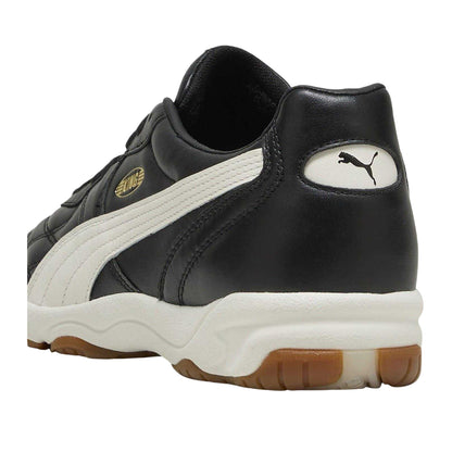 Black-White - Back - Puma Womens-Ladies King Leather Indoor Football Trainers
