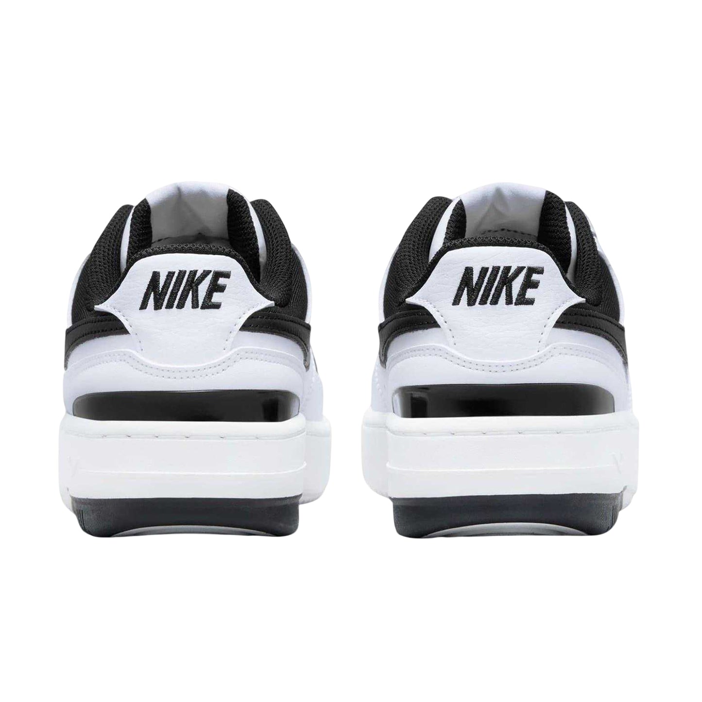 White-Black - Back - Nike Womens-Ladies Gamma Force Leather Platform Trainers