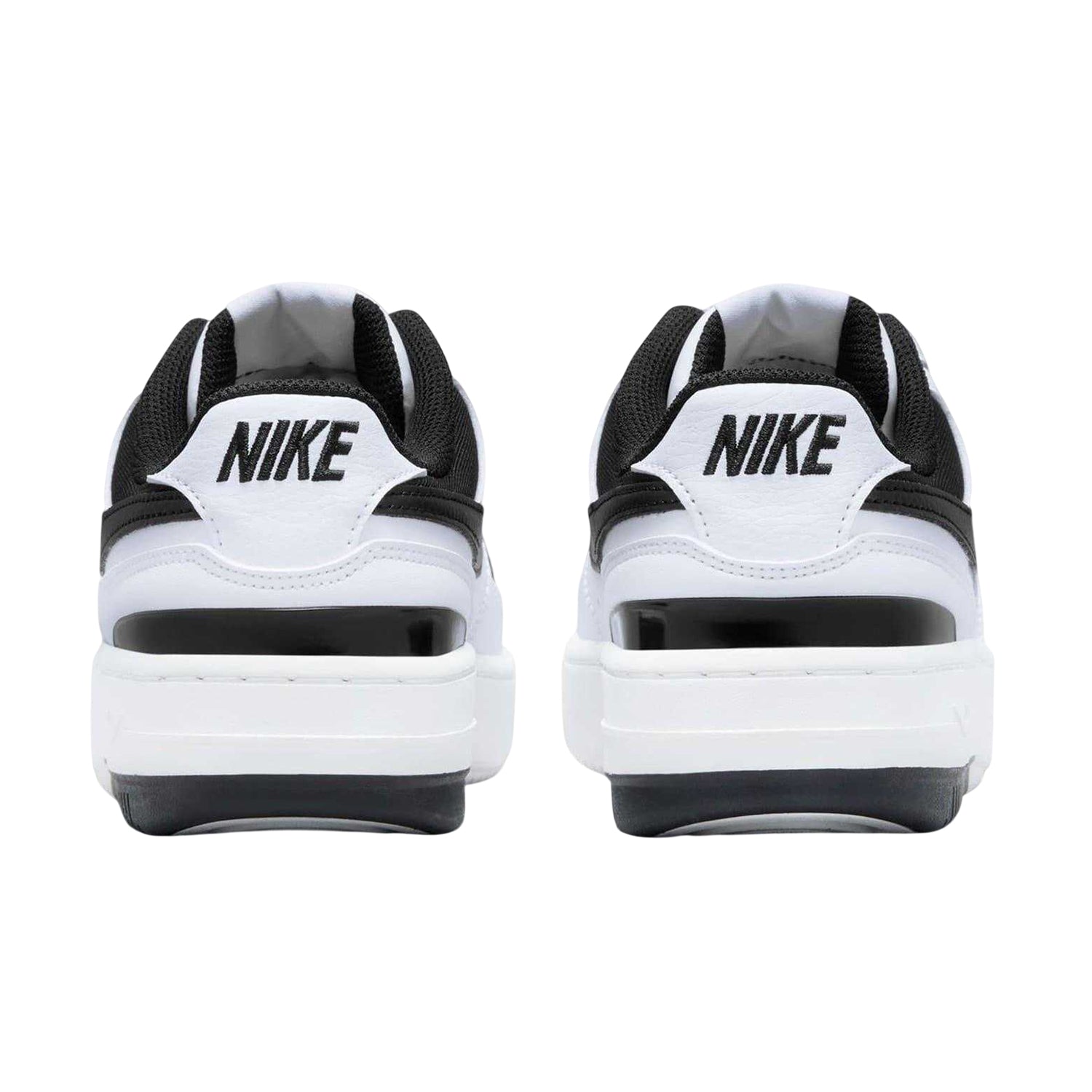 White-Black - Back - Nike Womens-Ladies Gamma Force Leather Platform Trainers
