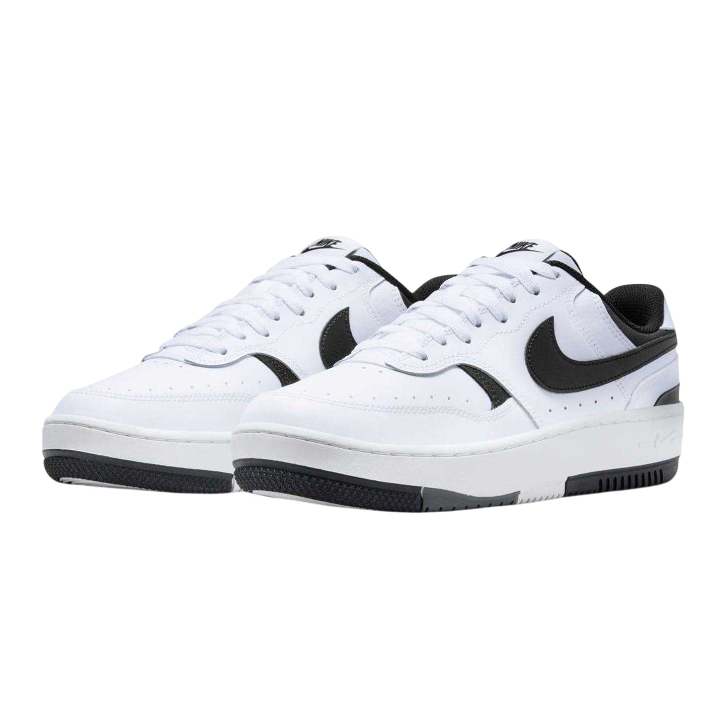 White-Black - Side - Nike Womens-Ladies Gamma Force Leather Platform Trainers