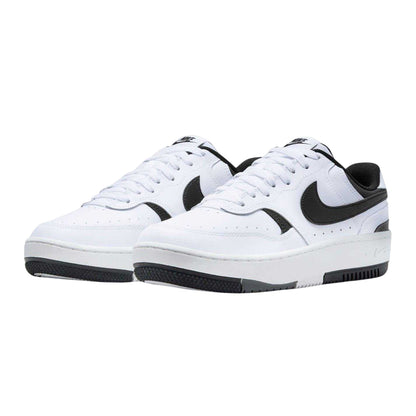 White-Black - Side - Nike Womens-Ladies Gamma Force Leather Platform Trainers