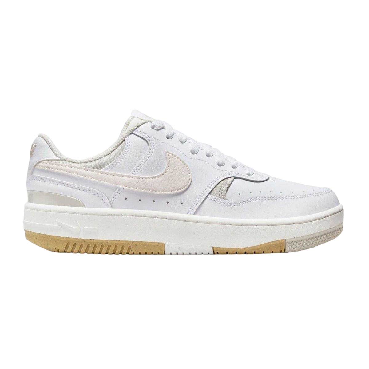 White-Off White - Front - Nike Womens-Ladies Gamma Force Leather Platform Trainers