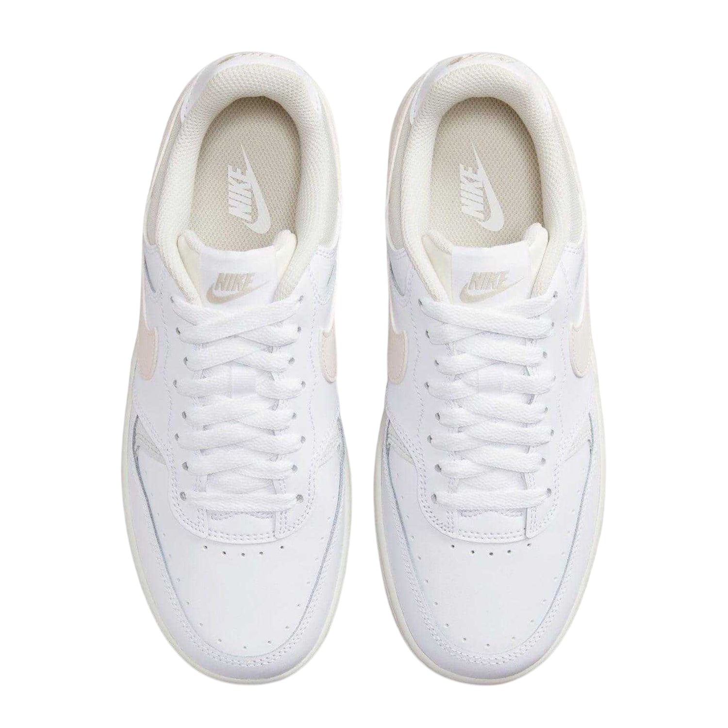 White-Off White - Side - Nike Womens-Ladies Gamma Force Leather Platform Trainers