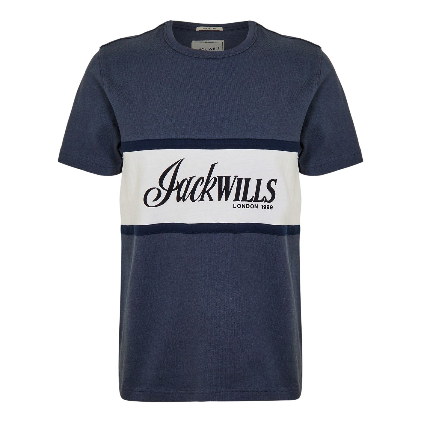 Night Sky - Front - Jack Wills Mens Big Logo Crew Neck T-Shirt