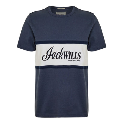 Night Sky - Front - Jack Wills Mens Big Logo Crew Neck T-Shirt