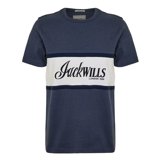 Night Sky - Front - Jack Wills Mens Big Logo Crew Neck T-Shirt