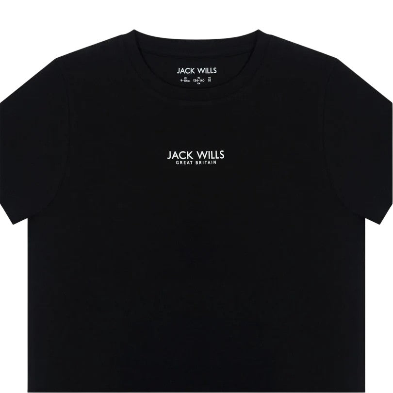 Black - Side - Jack Wills Childrens-Kids Core T-Shirt