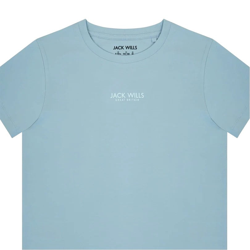 Pastel Blue - Side - Jack Wills Childrens-Kids Core T-Shirt
