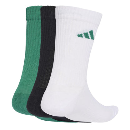 Green-Yellow - Front - Adidas Unisex Adult Crew Socks (Pack of 3)