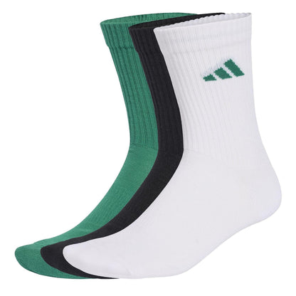 Green-Yellow - Back - Adidas Unisex Adult Crew Socks (Pack of 3)