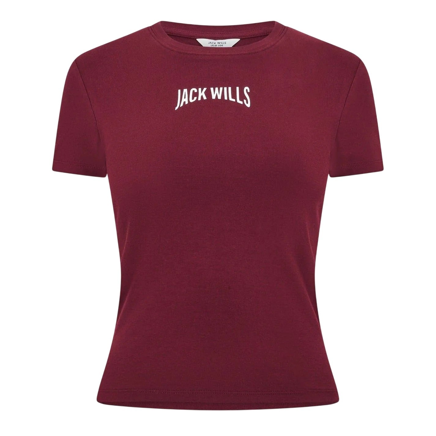 Wine - Front - Jack Wills Womens-Ladies Baby Slim T-Shirt