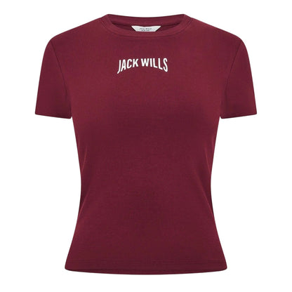 Wine - Front - Jack Wills Womens-Ladies Baby Slim T-Shirt