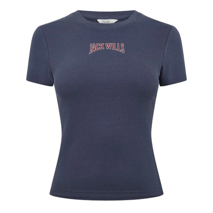 Taupe - Front - Jack Wills Womens-Ladies Baby Slim T-Shirt