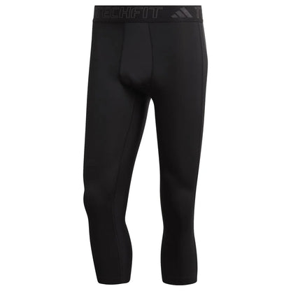 Black - Front - Adidas Mens TechFit Training 3-4 Tights