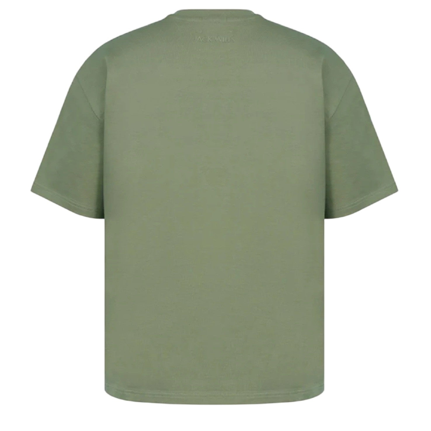 Khaki - Back - Jack Wills Mens Single Jersey Boxy T-Shirt