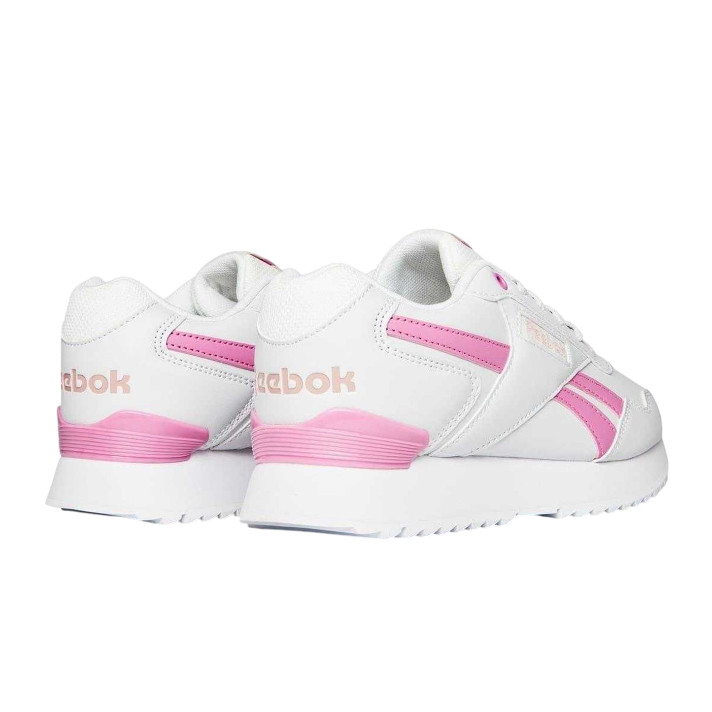 Grey-Pink - Back - Reebok Womens-Ladies Royal Glide Flat Trainers