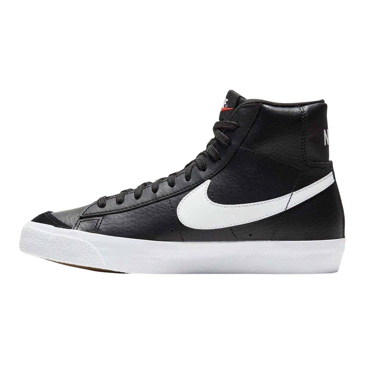 Black-White - Side - Nike Childrens-Kids Blazer 77 Leather High Top Trainers