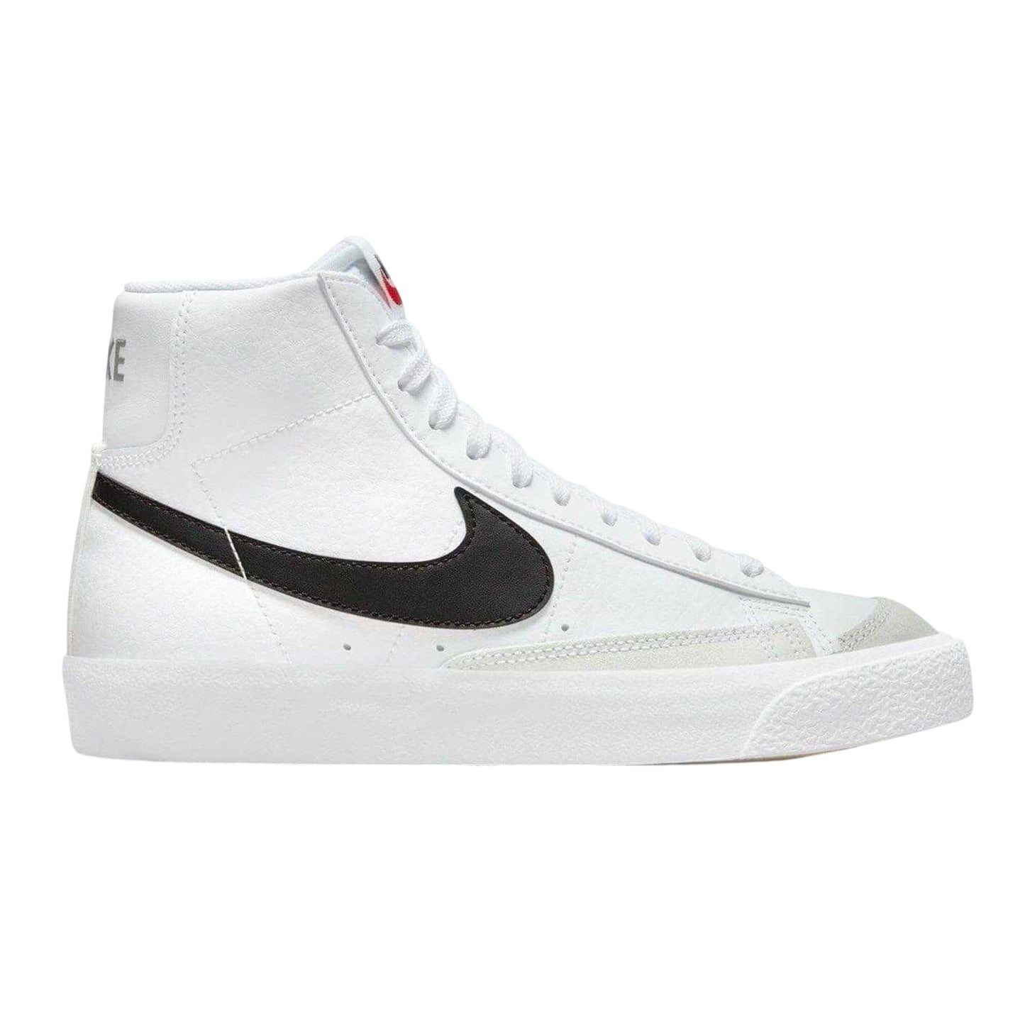 White-Black - Front - Nike Childrens-Kids Blazer 77 Leather High Top Trainers