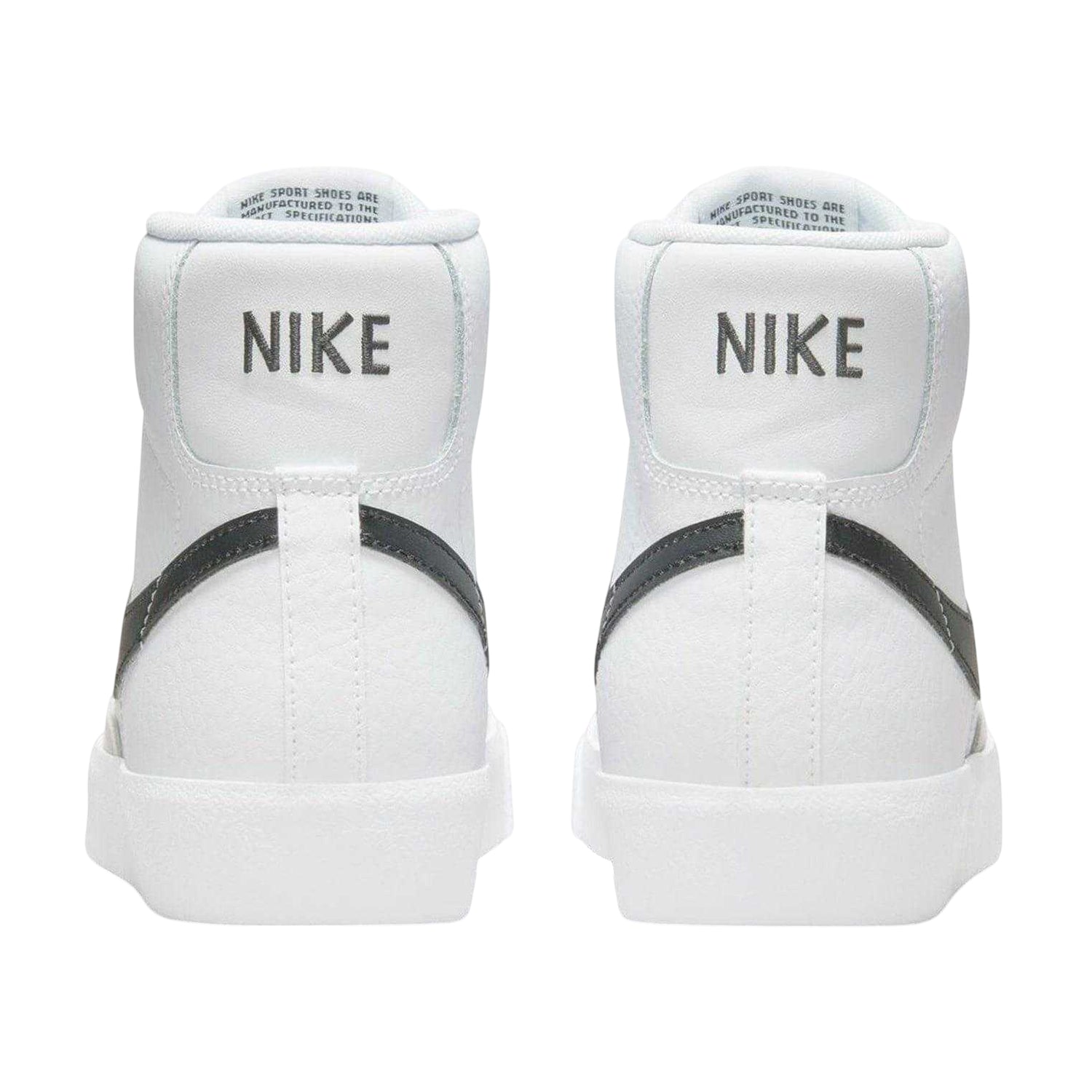 White-Black - Back - Nike Childrens-Kids Blazer 77 Leather High Top Trainers