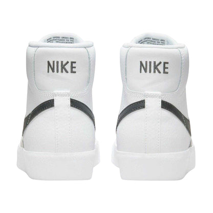 White-Black - Back - Nike Childrens-Kids Blazer 77 Leather High Top Trainers