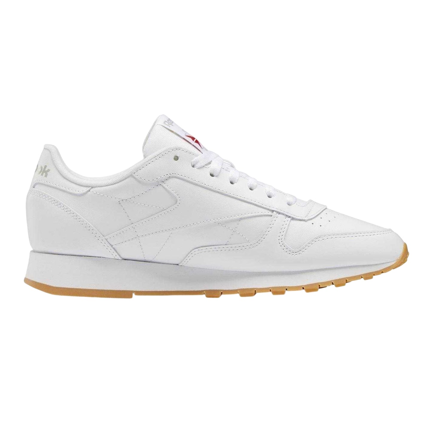 White-Gum - Front - Reebok Mens Classic Leather Trainers