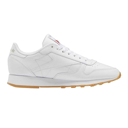 White-Gum - Front - Reebok Mens Classic Leather Trainers