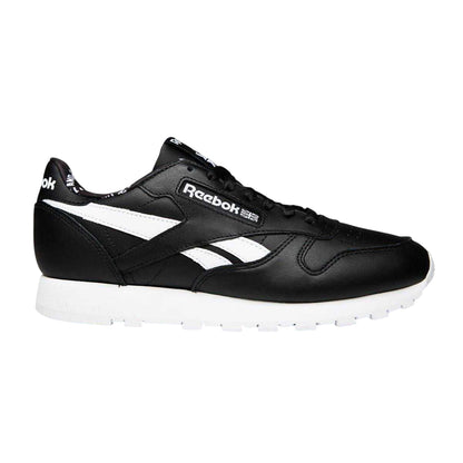 Black-White - Front - Reebok Mens Classic Leather Trainers