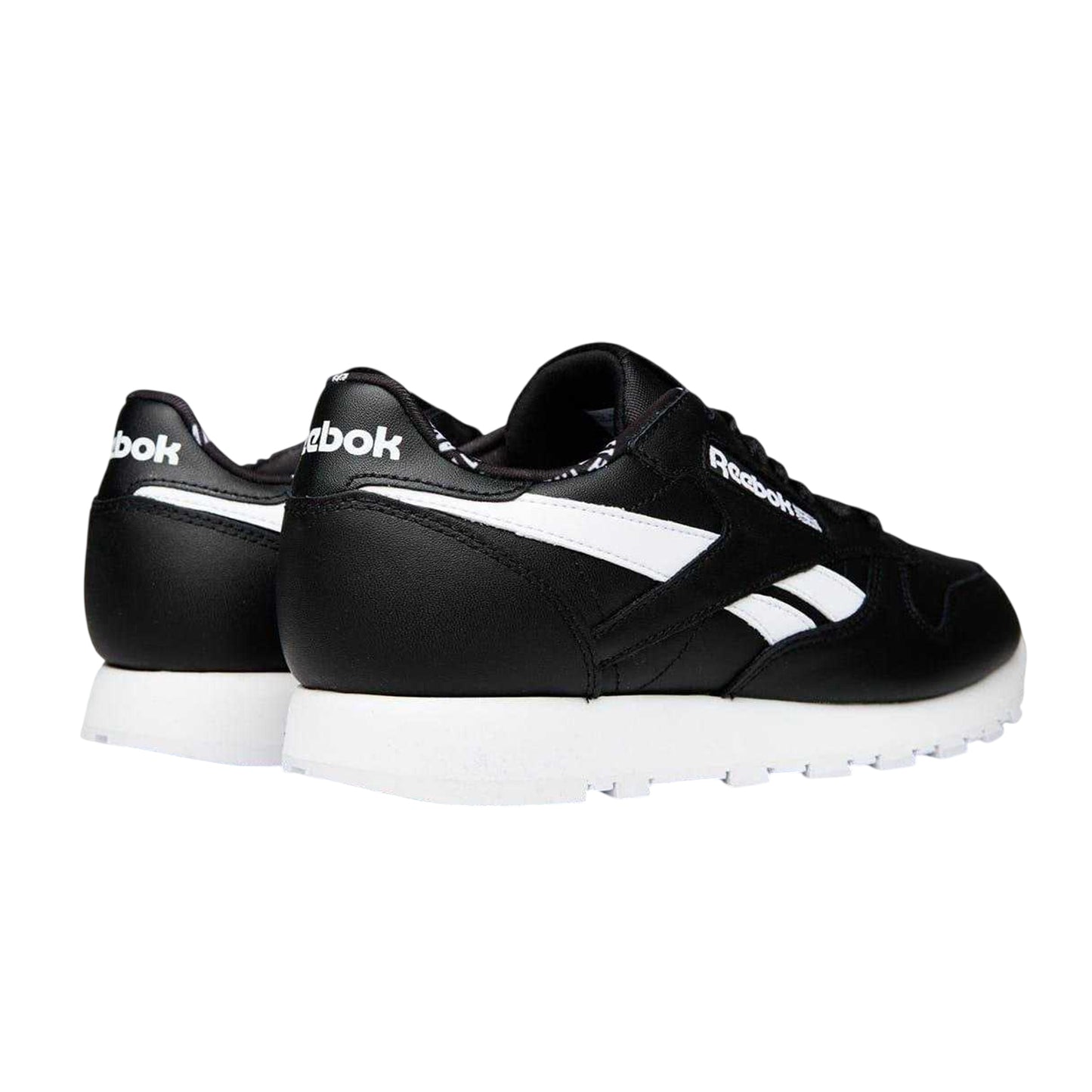 Black-White - Back - Reebok Mens Classic Leather Trainers
