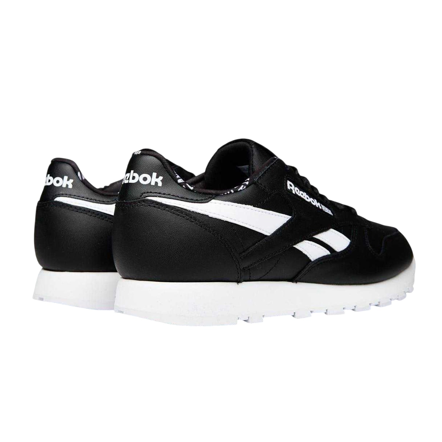 Black-White - Back - Reebok Mens Classic Leather Trainers