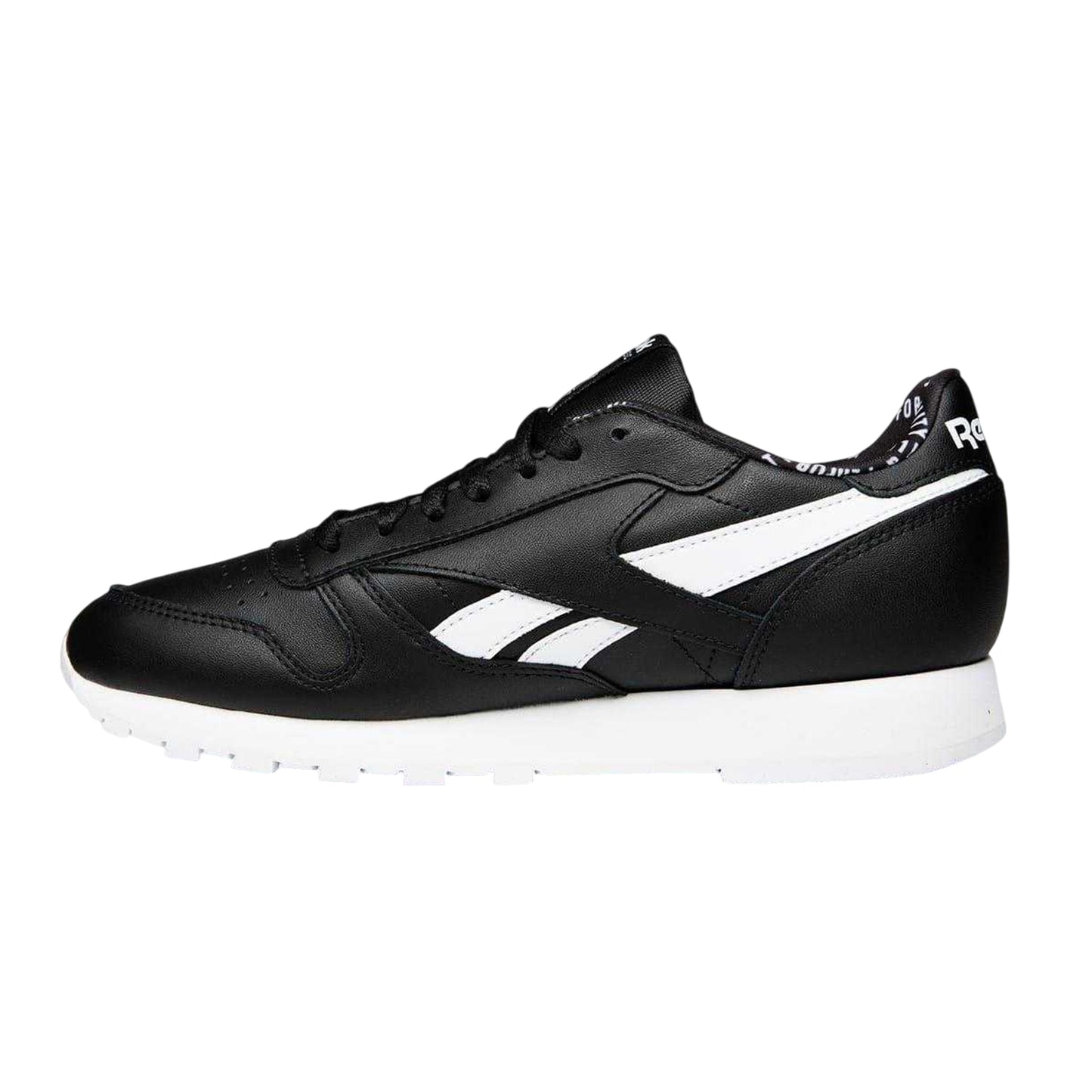 Black-White - Side - Reebok Mens Classic Leather Trainers