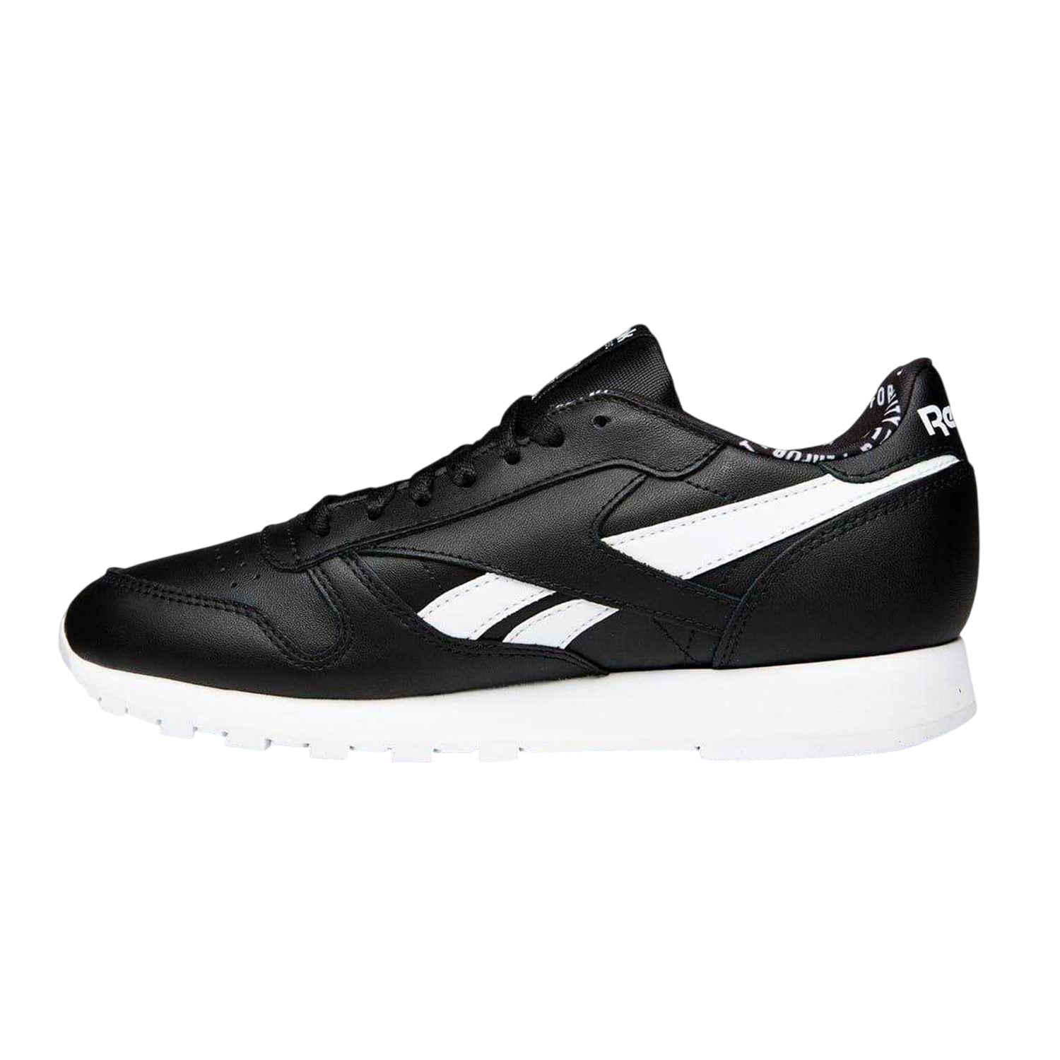 Black-White - Side - Reebok Mens Classic Leather Trainers