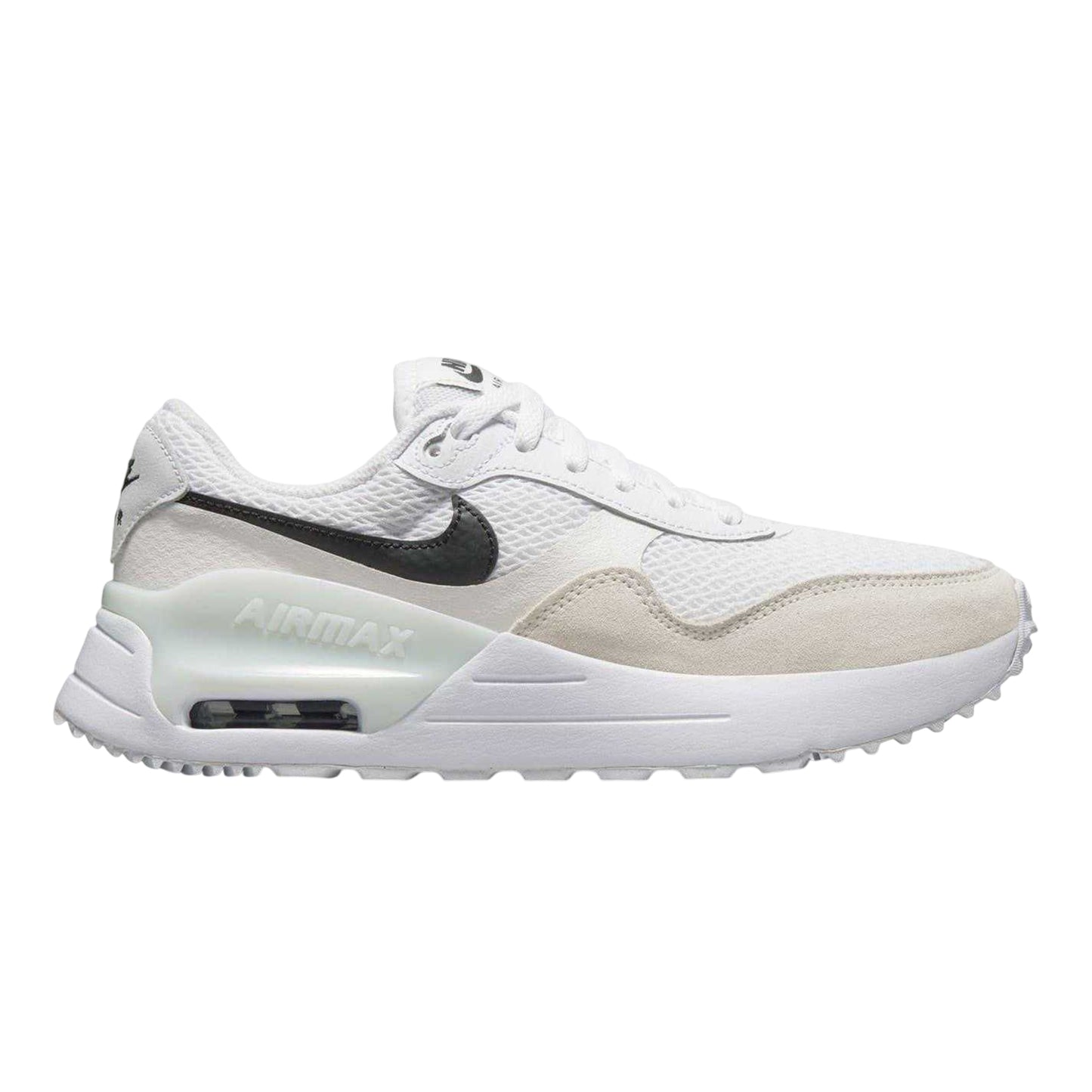 White-Black - Front - Nike Womens-Ladies Air Max Systm Mesh Trainers