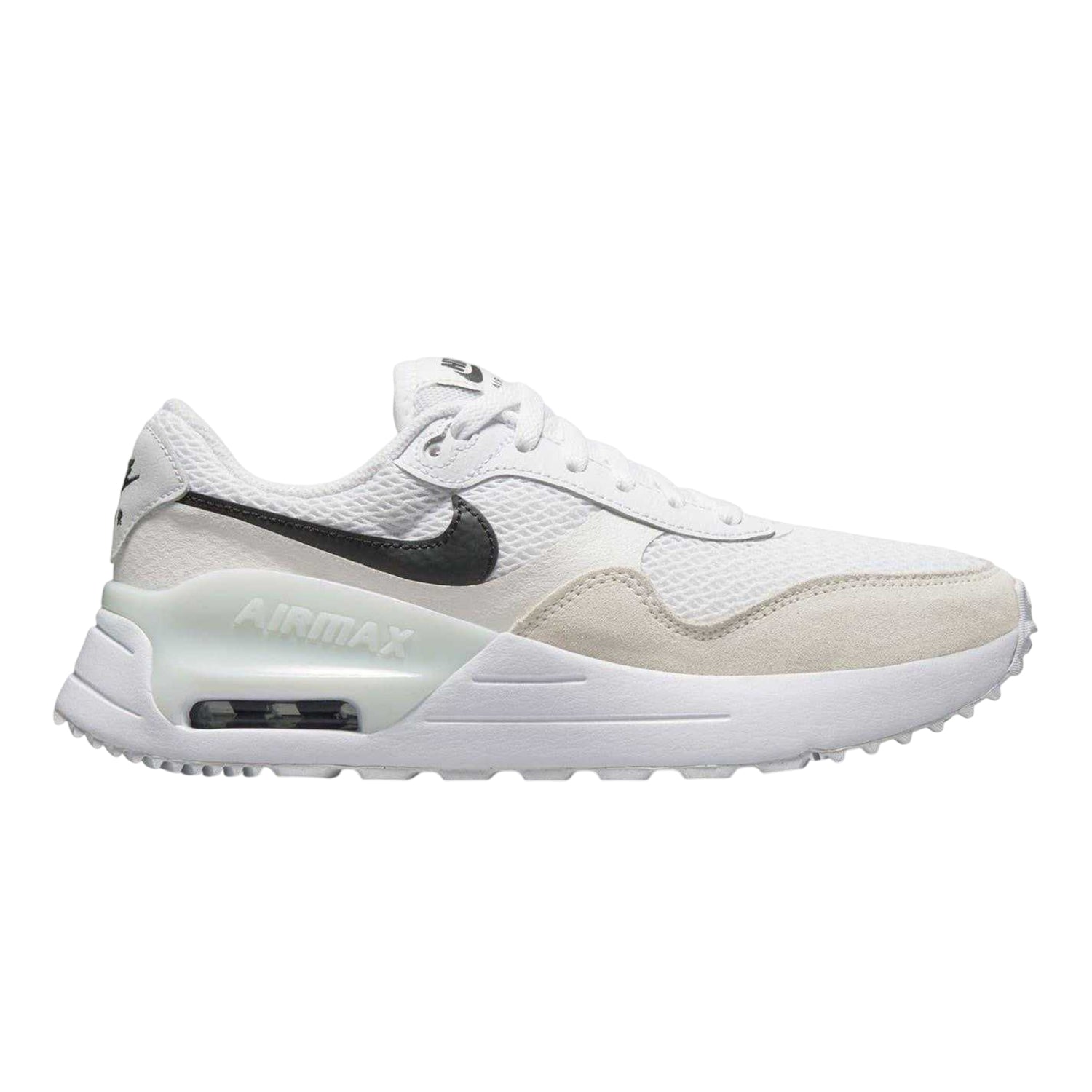 White-Black - Front - Nike Womens-Ladies Air Max Systm Mesh Trainers
