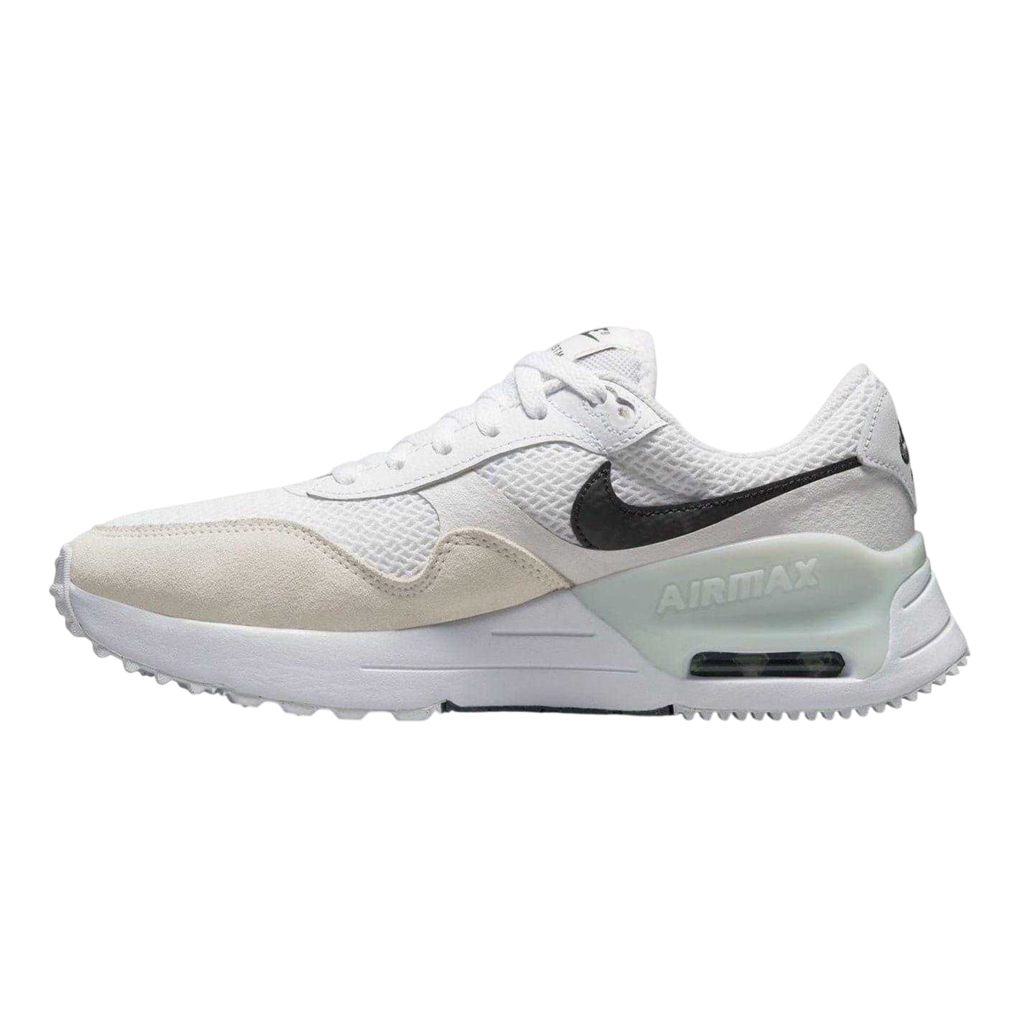White-Black - Side - Nike Womens-Ladies Air Max Systm Mesh Trainers