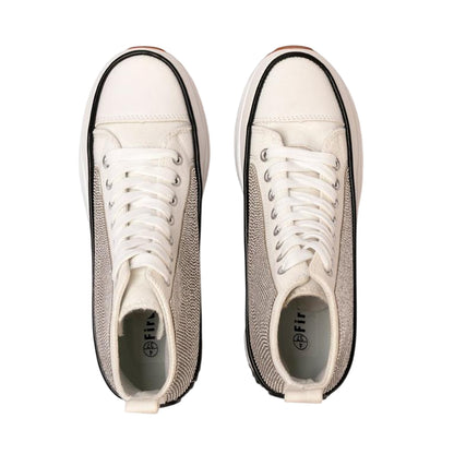 Glitter White - Side - Firetrap Womens-Ladies Platform High Top Trainers
